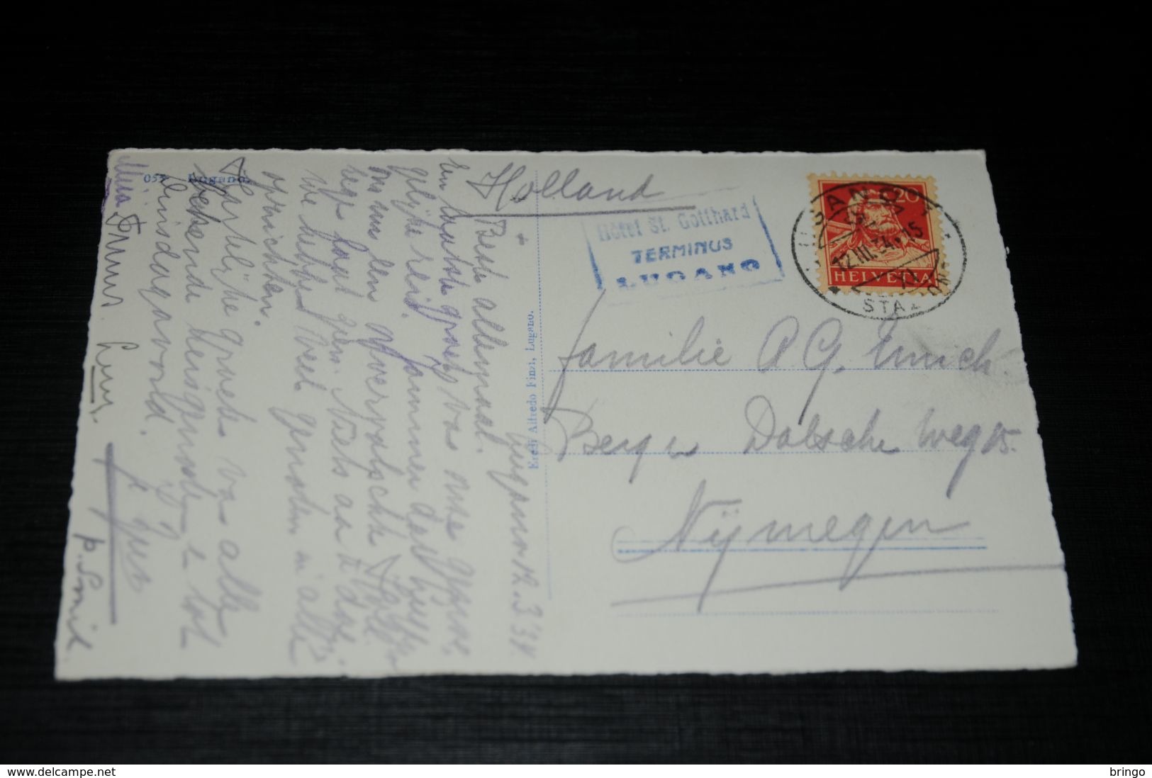 17327-                 LUGANO - 1934 / STEMPEL - HOTEL ST. GOTTHARD TERMINUS - Lugano