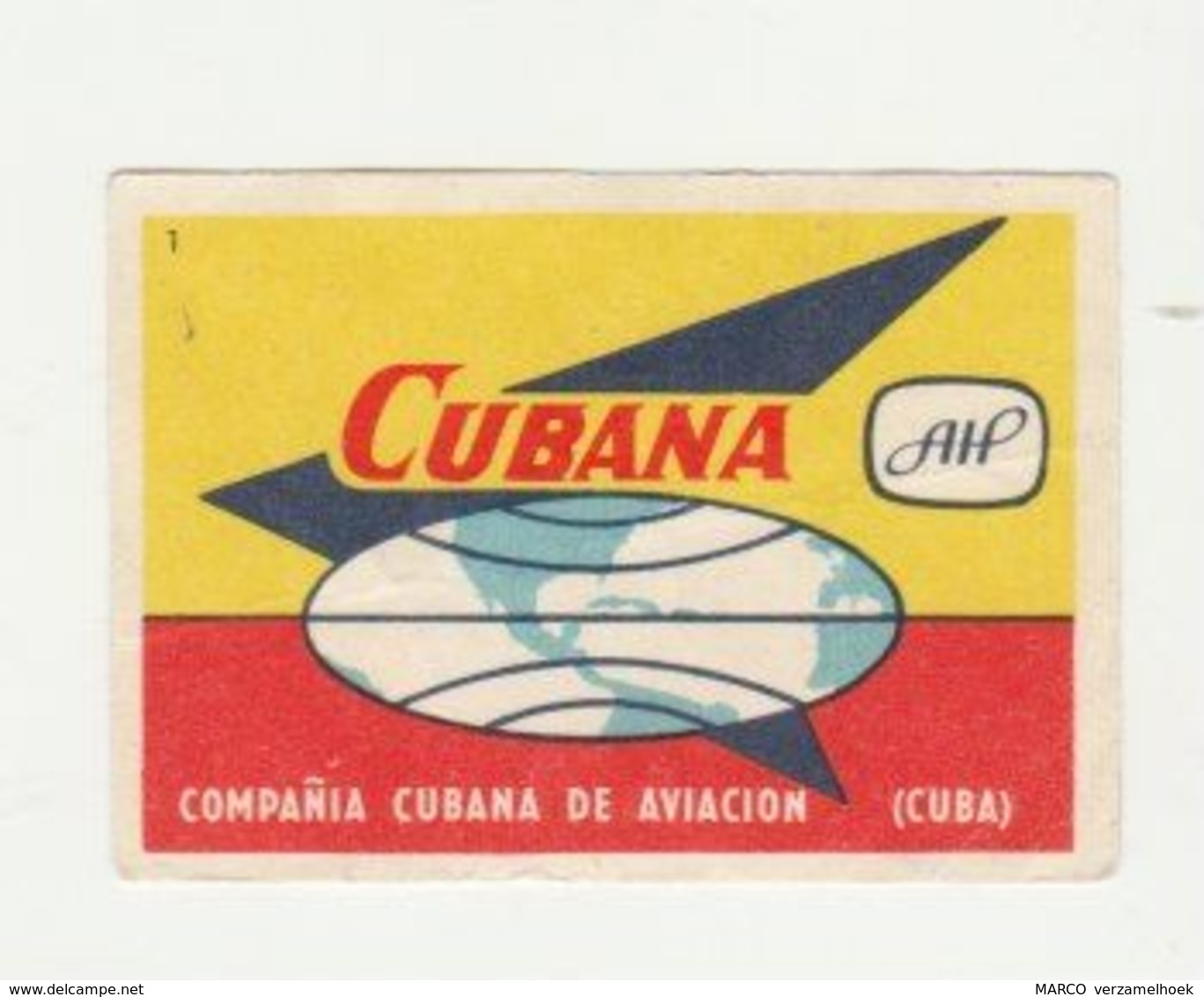 Lucifermerk Albert Heyn: 1) CUBANA Compañia Cubana De Aviacion Cuba - Boites D'allumettes - Etiquettes