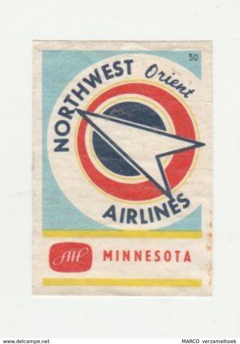 Lucifermerk Albert Heyn: 50) NORTHWEST Orient Airlines Minnesota - Boites D'allumettes - Etiquettes