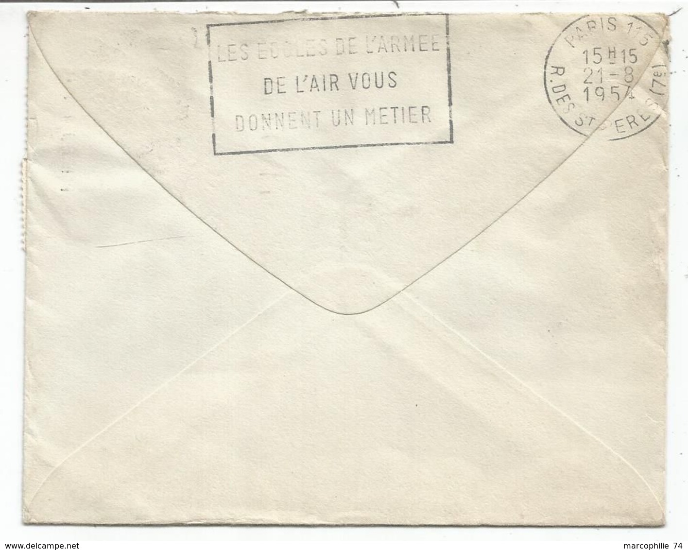 GANDON 15FR BLEU DEFECTUEUX PARIS 1954 LETTRE ENGLAND TO FRANCE REEXPEDIEE EN SUISSE - 1944-45 Marianna Di Dulac