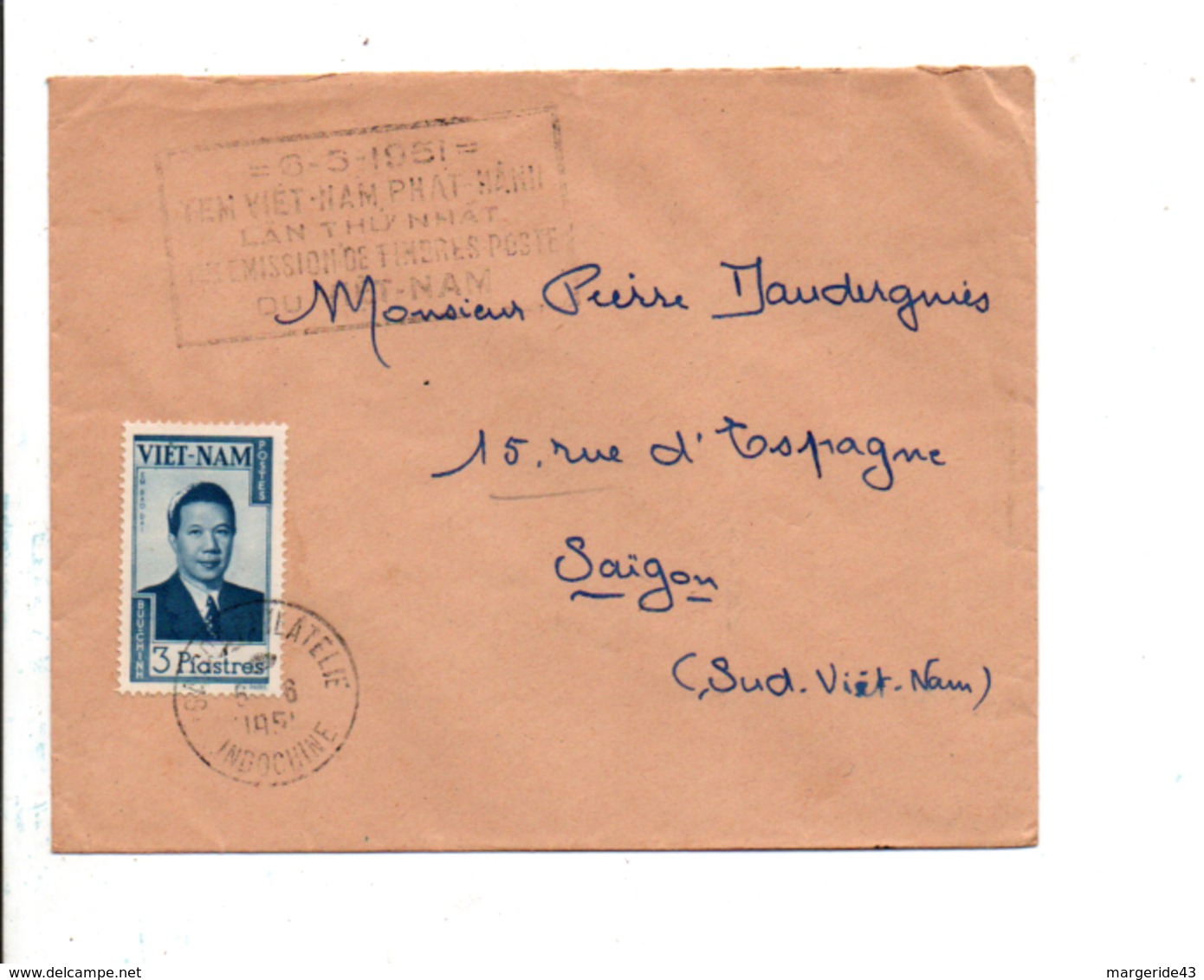 VIET NAM LETTRE INTERIEURE 1953 - Viêt-Nam