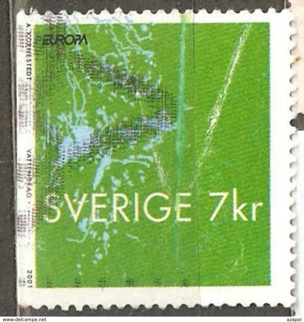 Sweden: 1 Used Stamp From A Set, EUROPA - Water, Treasure Of Nature, 2001, Mi#2233 - Oblitérés