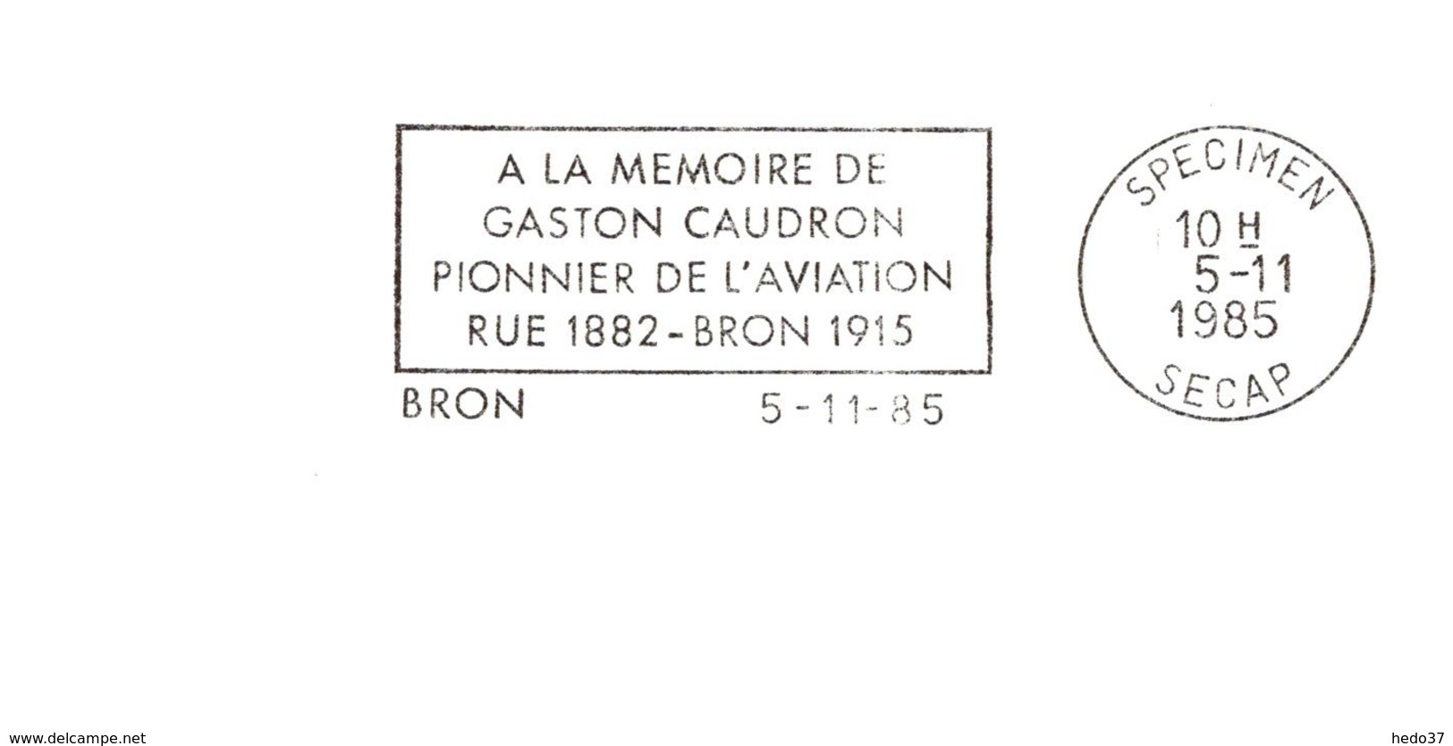 Département Du Rhône - Bron -  Flamme Secap SPECIMEN - Werbestempel