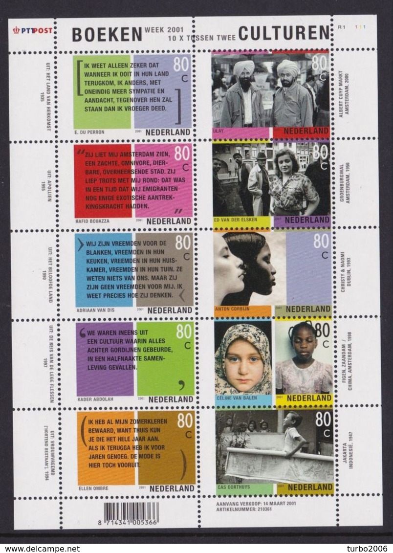 2001 Tussen 2 Culturen compleet Postfris Velletje NVPH 1957 / 1966 - Neufs