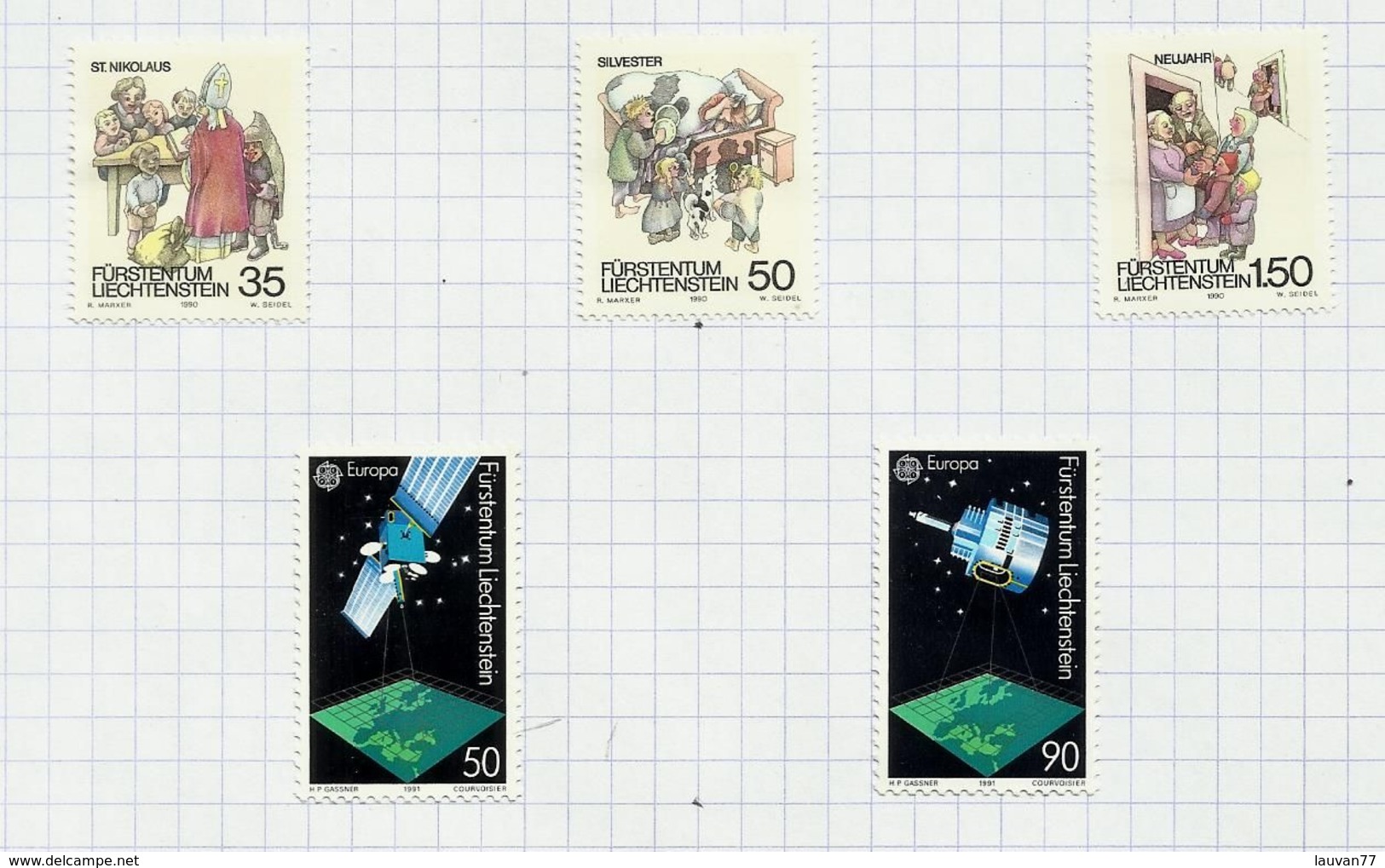 Liechtenstein N°949 à 953 Neufs Avec Charnière* Cote 6.65 Euros - Unused Stamps