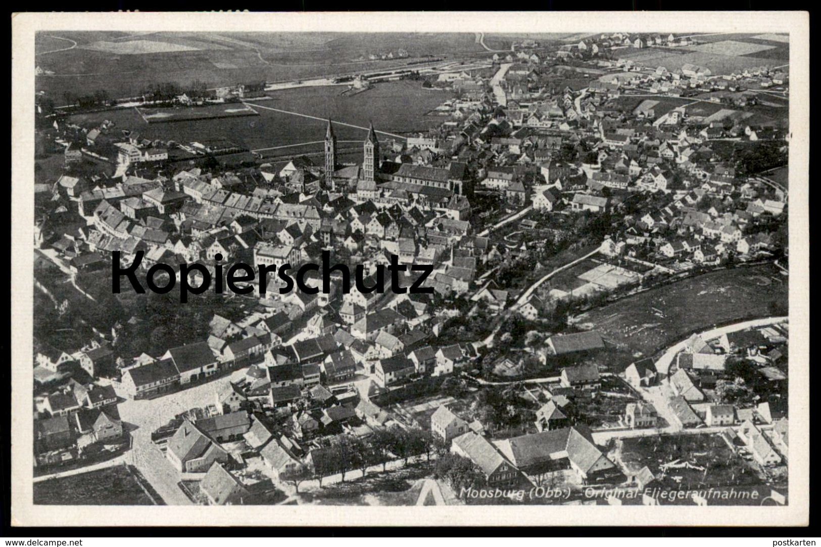 ALTE POSTKARTE MOOSBURG OBERBAYERN ORIGINAL FLIEGERAUFNAHME Luftbild Totalansicht Bayern Isar Ansichtskarte AK Postcard - Moosburg