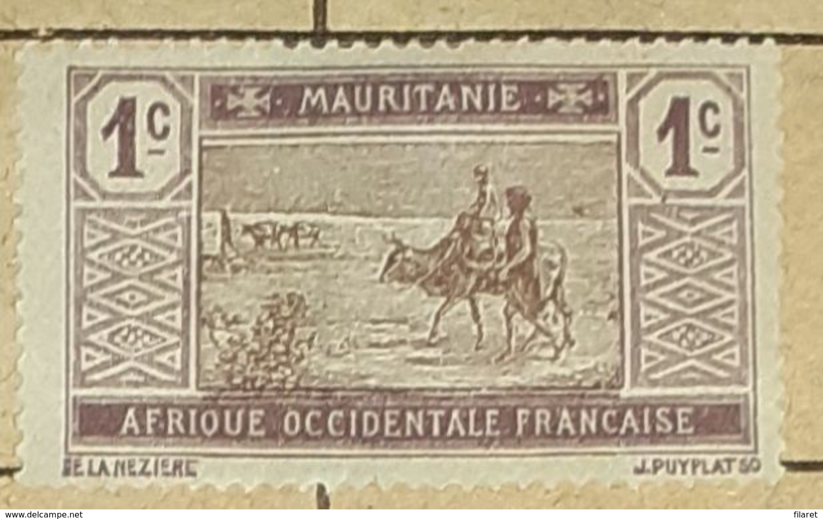 FRANCE,MAURITANIE/MAURITANIA-DESERT LANDSCAPE-USED STAMP - Oblitérés