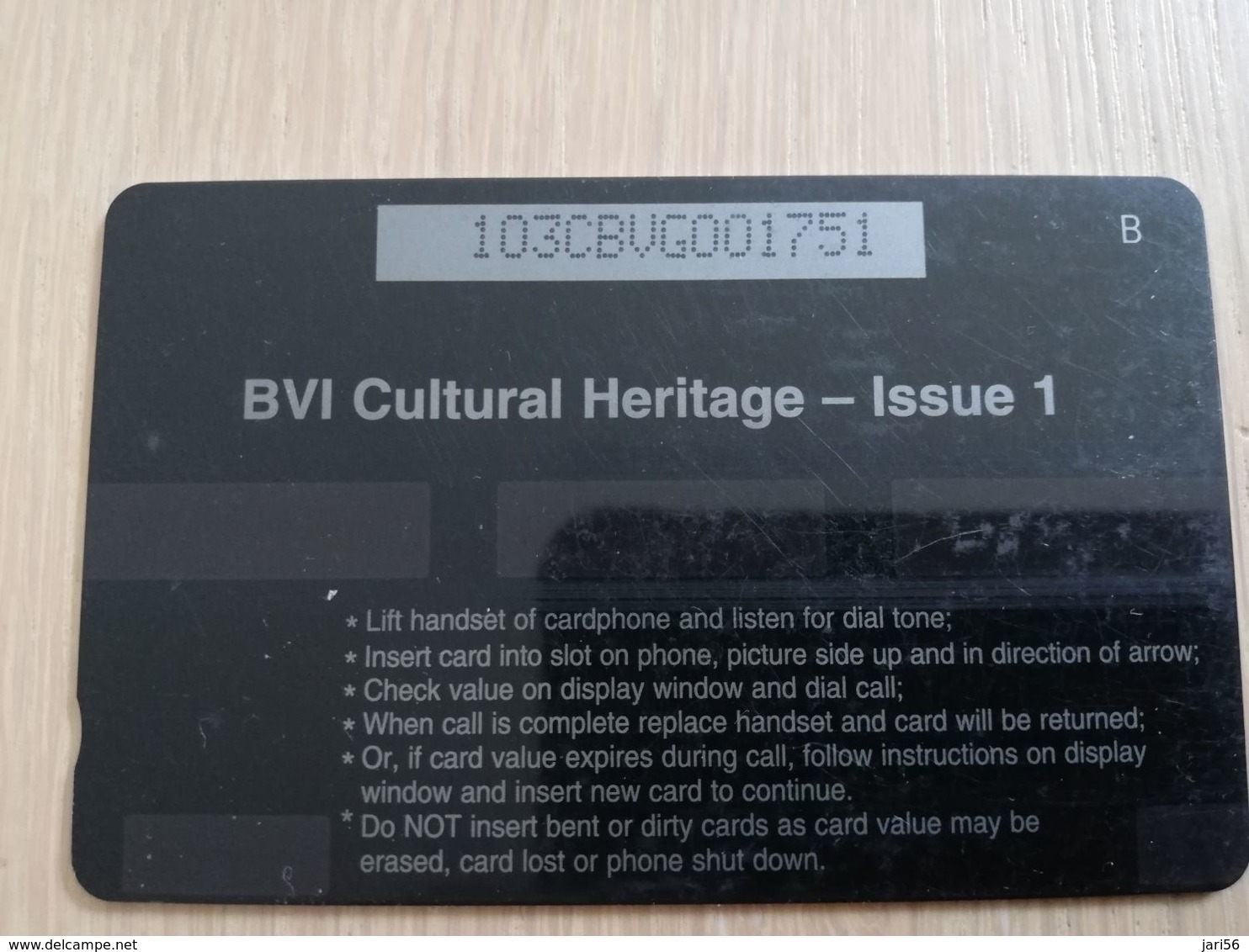 BRITSCH VIRGIN ISLANDS  US$ 20  BVI-103G   HERITAGE DANCERS       103CBVG     Fine Used Card   ** 2671** - Vierges (îles)