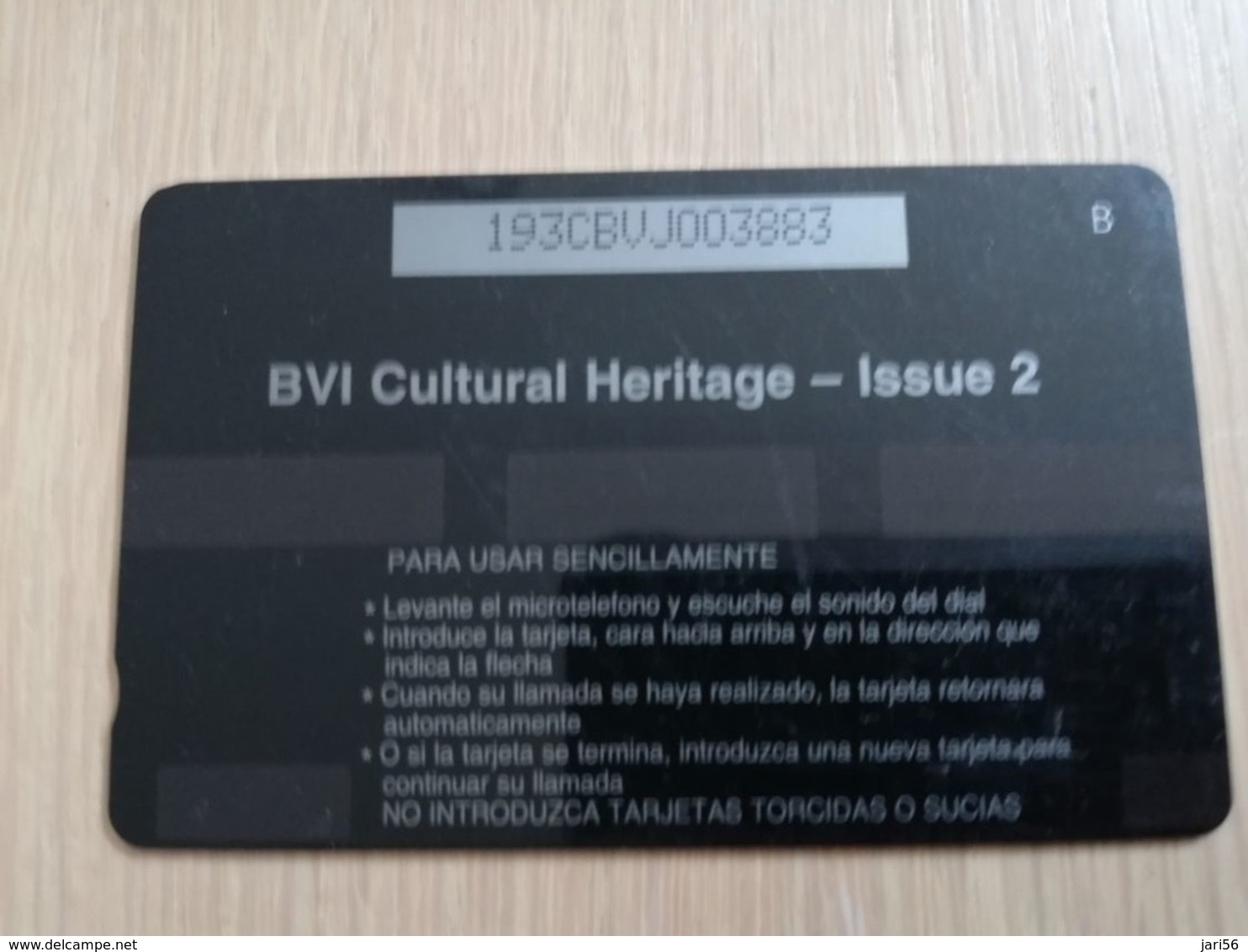 BRITSCH VIRGIN ISLANDS  US$ 10  BVI-193J   SUGARCANE FACTORY     193CBVJ     Fine Used Card   ** 2677** - Jungferninseln (Virgin I.)