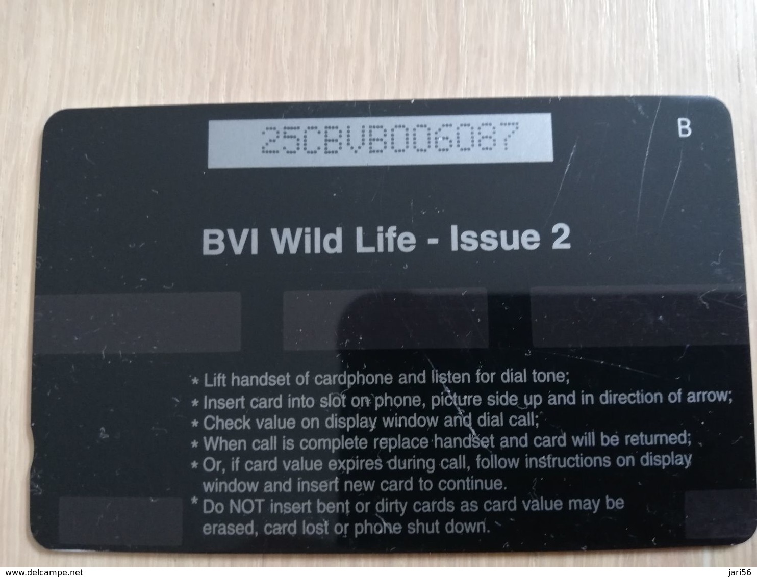 BRITSCH VIRGIN ISLANDS  US$ 20  BVI-25B   PARROTH FISH    25CBVB     Fine Used Card   ** 2680** - Virgin Islands