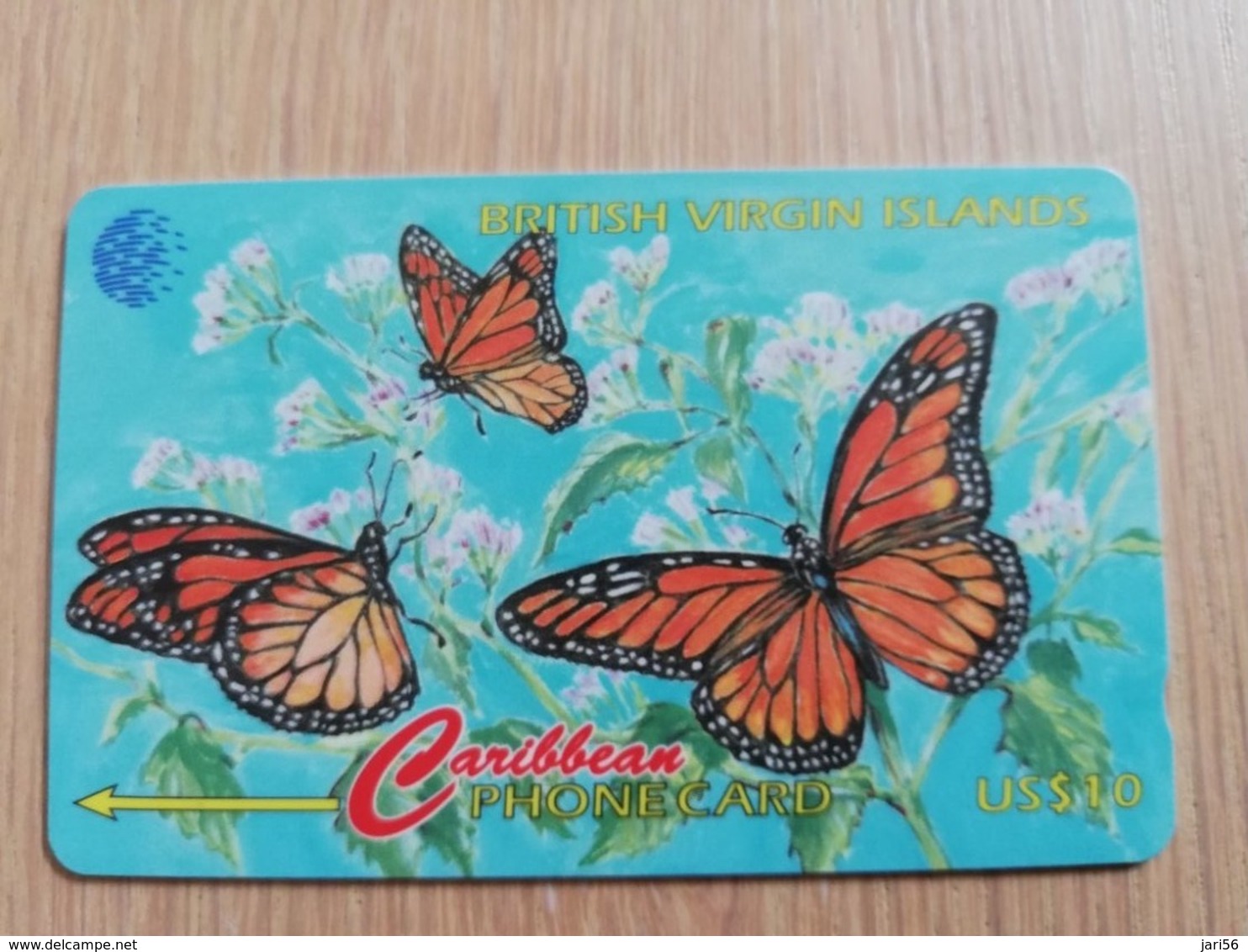 BRITSCH VIRGIN ISLANDS  US$ 10  BVI-67B   BUTTERFLY    67CBVB     Fine Used Card   ** 2683** - Virgin Islands