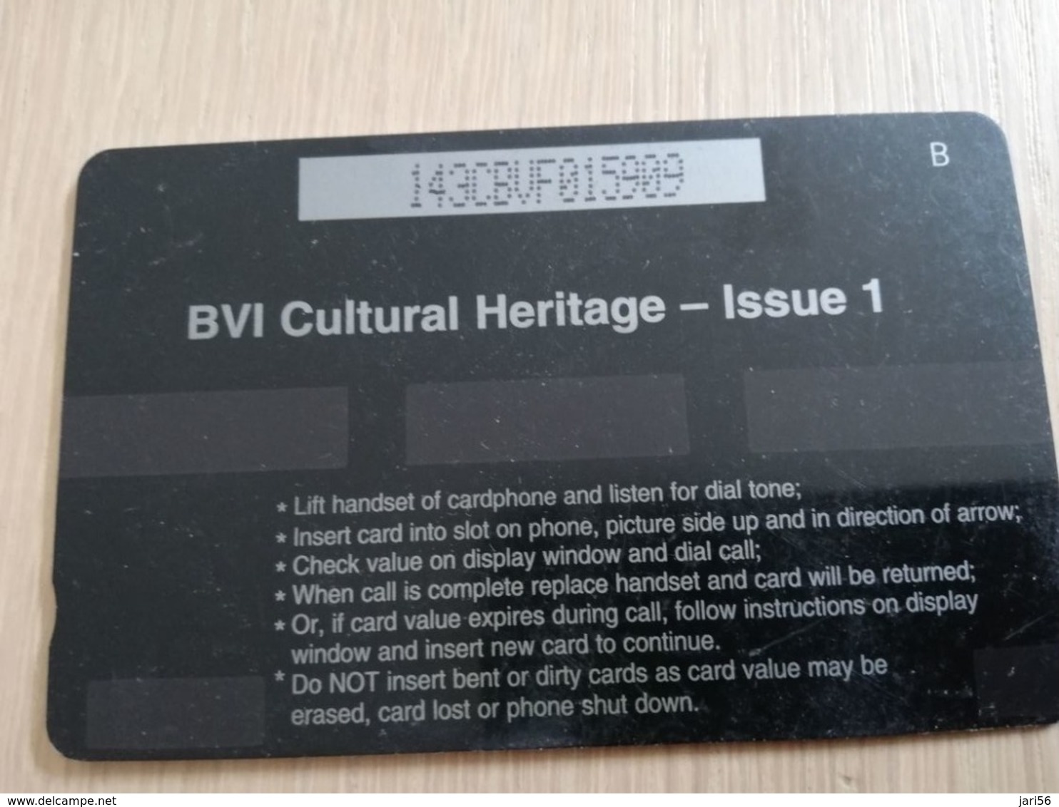BRITSCH VIRGIN ISLANDS  US$ 5  BVI-143F   AUGUST FESTIVAL    143CBVF     Fine Used Card   ** 2687** - Maagdeneilanden