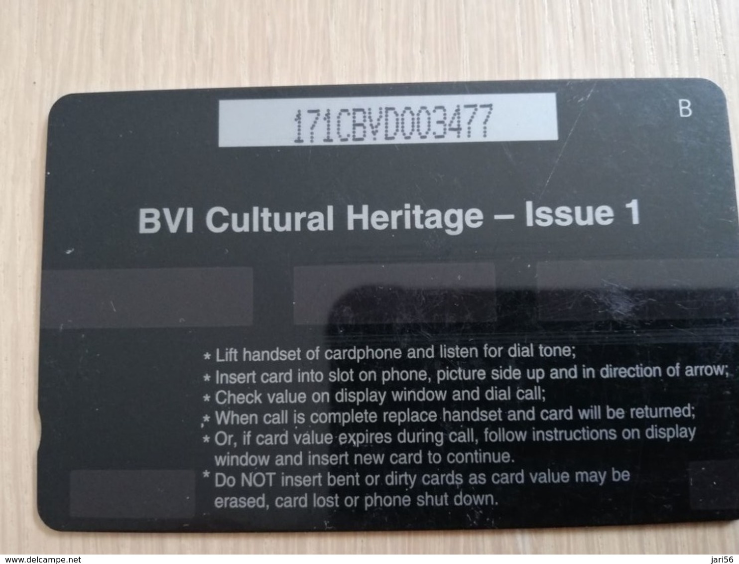 BRITSCH VIRGIN ISLANDS  US$ 5  BVI-171D   AUGUST FESTIVAL    171CBVD     Fine Used Card   ** 2688** - Jungferninseln (Virgin I.)