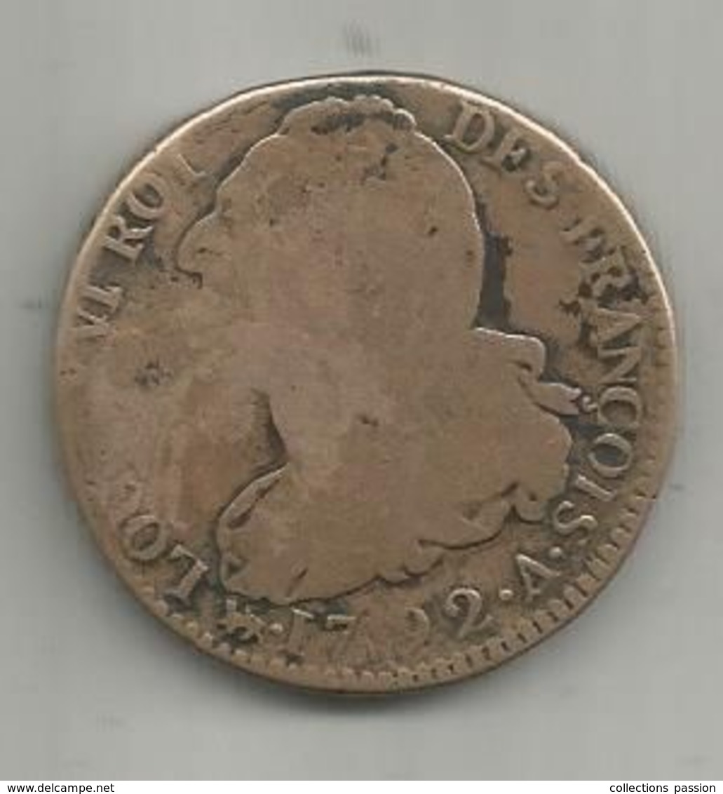 Monnaie, FAUTEE : écart Entre 17 Et 92 (1792) ,décalée à 11 H,  2 SOLS , 1792 AN 4 , 4 Scans - Autres & Non Classés