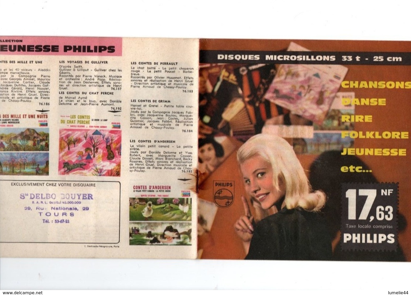 CATALOGUE PHILIPS DISQUE MICROSILLION 33 TOURS BEART DISTEL BRASSENS BREL MONTANT GAINSBOURG  JAZZ - Publicités