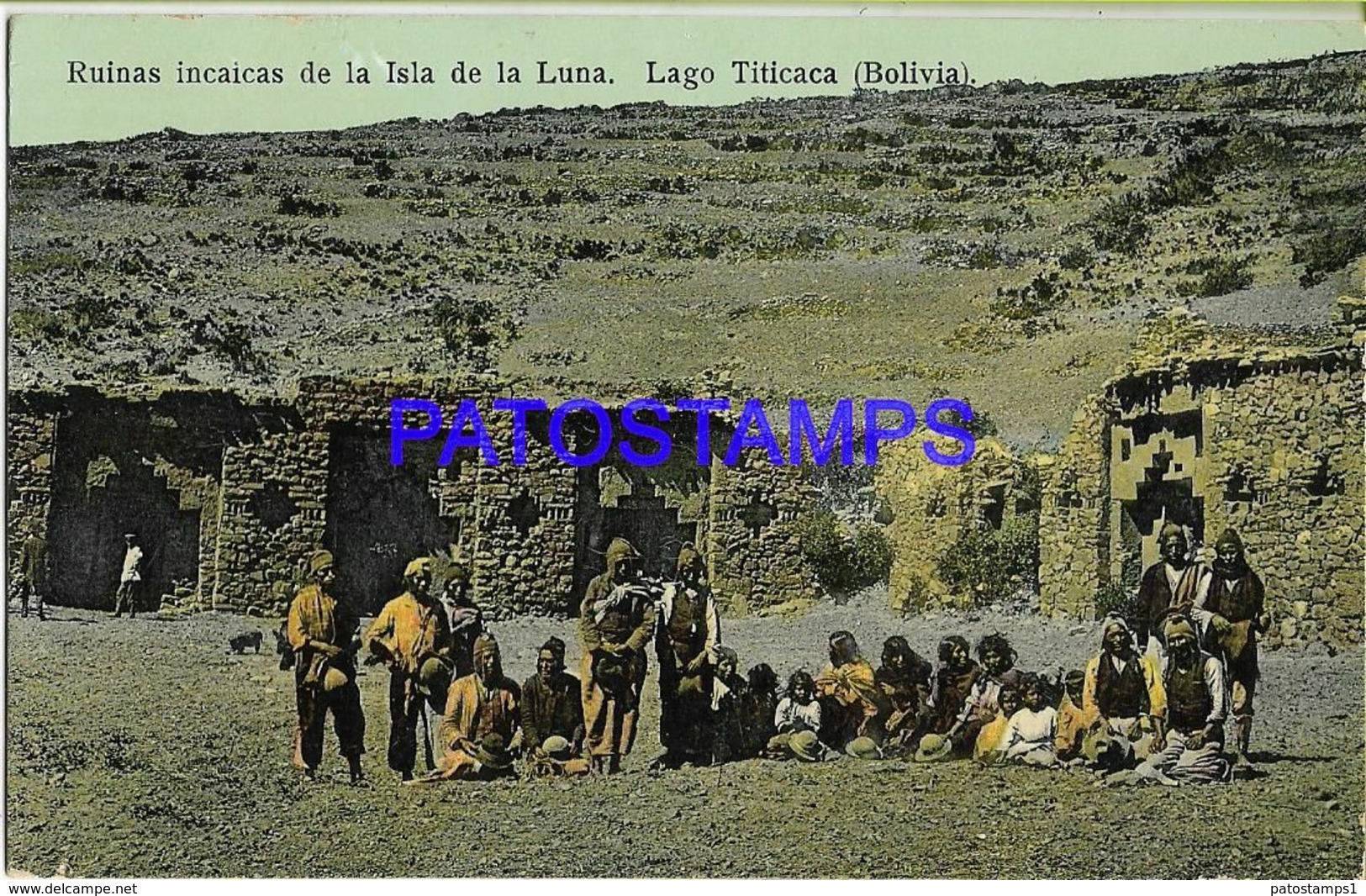 137927 BOLIVIA LAGO TITICACA RUNS RUINAS INCAICAS DE LA ISLA DE LA LUNA COSTUMES NATIVE POSTAL POSTCARD - Bolivien