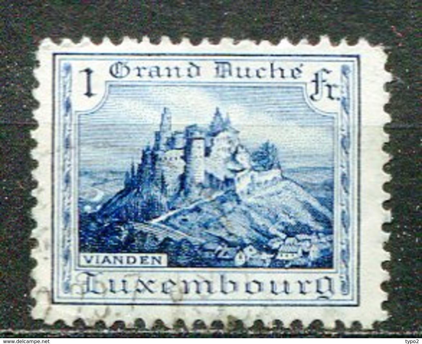 LUX 1924 Yv. N° 157  (o)  1f Vianden Cote  0,75  Euro BE  2 Scans - Andere & Zonder Classificatie