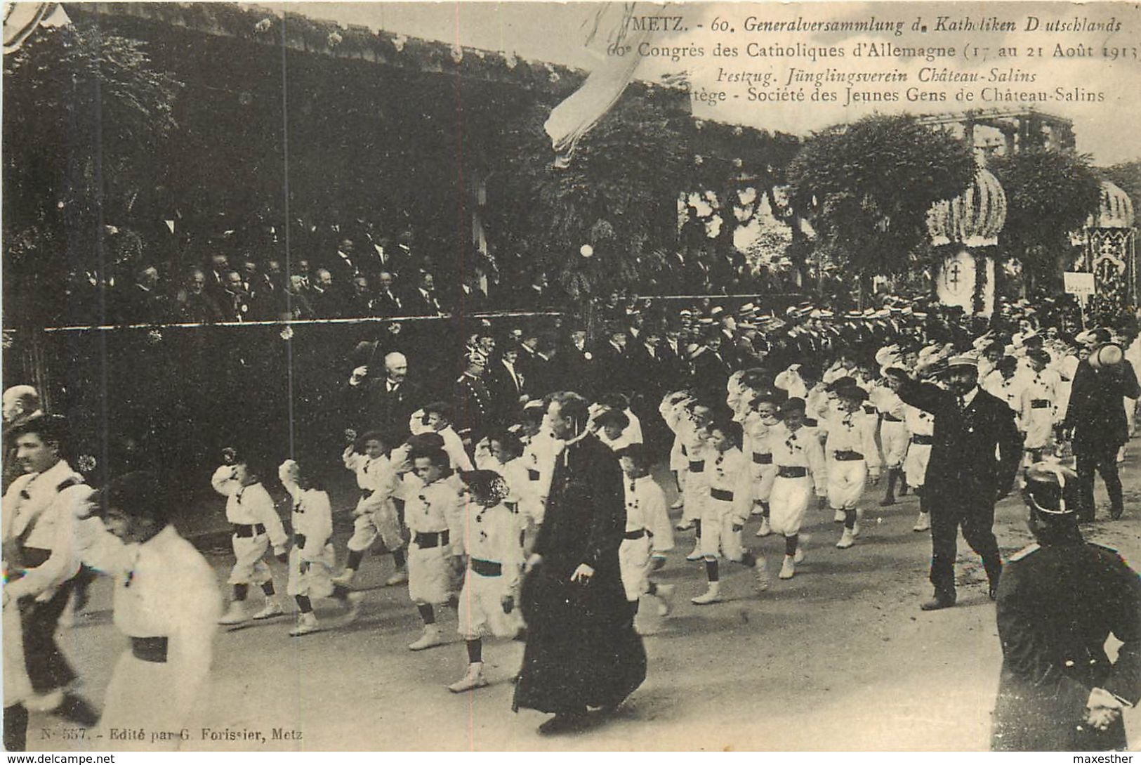 METZ Congrès Des Jeunes Gens De Chateau Salins 8/1913 - Metz