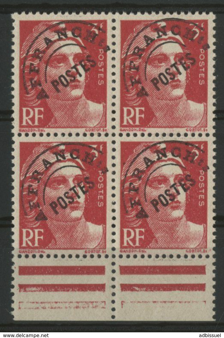 PREOBLITERE N° 96b COTE 21,50 € VARIETE "T" Surélevé NEUF ** (MNH) BLOC DE QUATRE . TB - 1893-1947