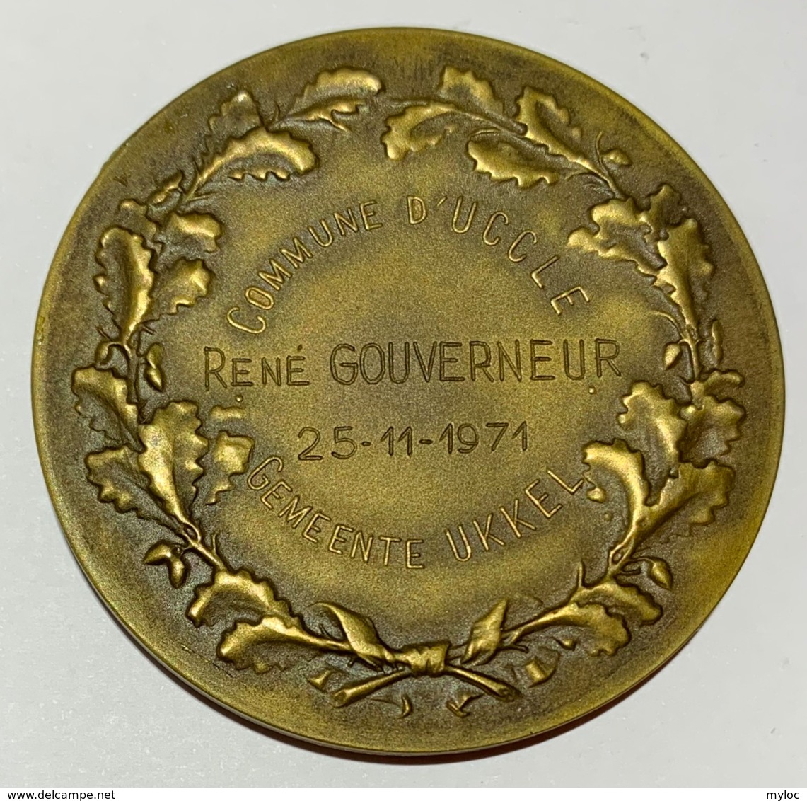 Médaille. Sigillu Scabinorum De Uccle. Armoiries Et Sceau D'Uccle. René Gouverneur 1971. 50mm - Unternehmen