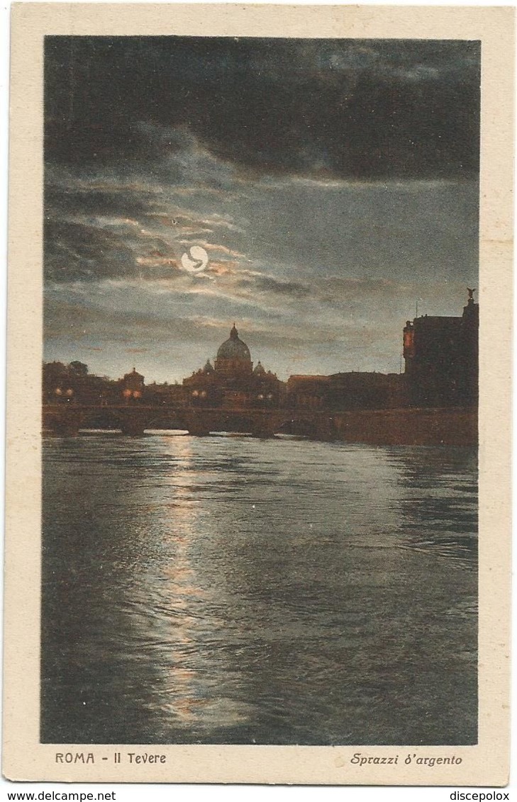 XW 3273 Roma - Riflessi Lunari Sul Fiume Tevere - Notturno Notte Nuit Night Nacht Noche / Non Viaggiata - Fiume Tevere