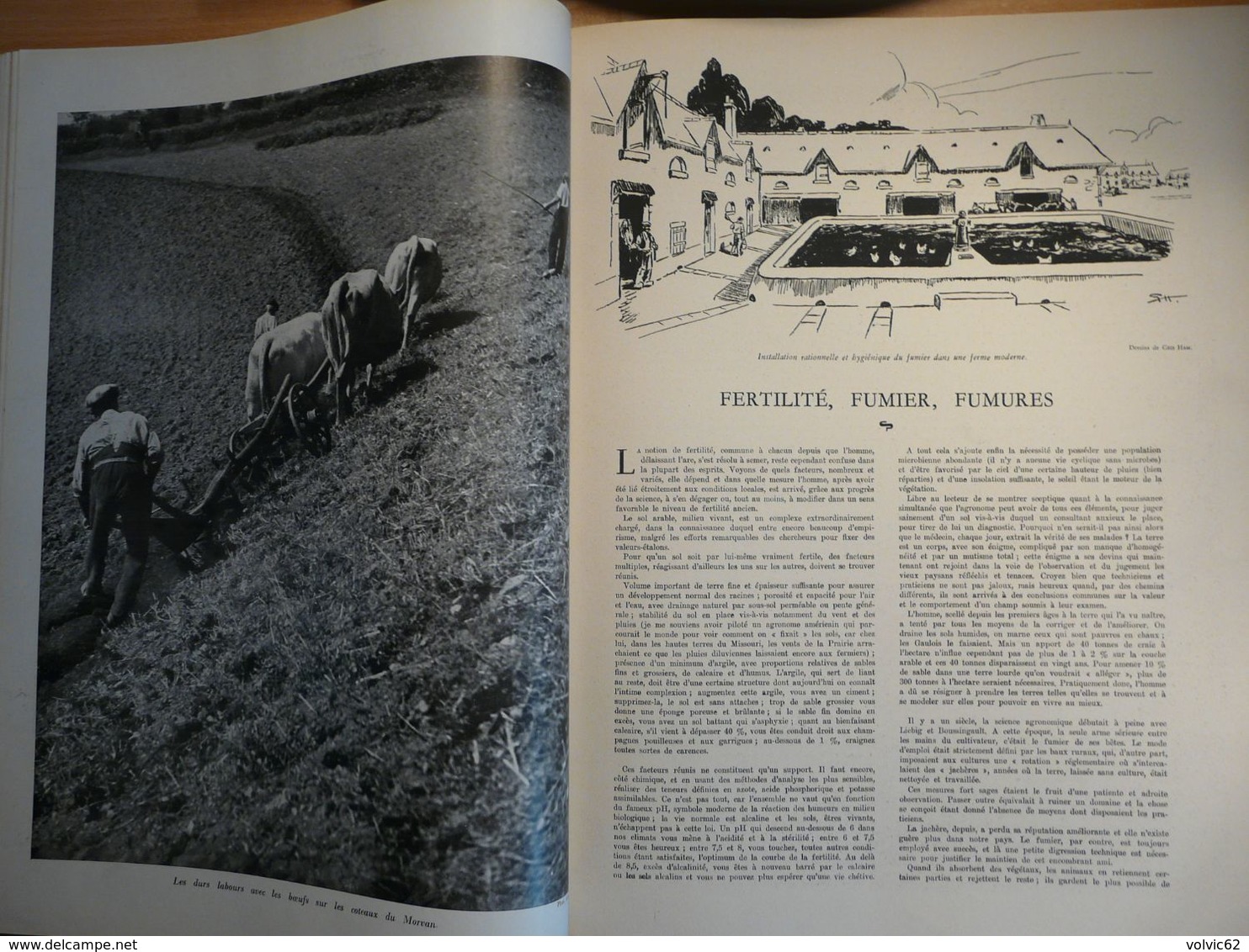 Illustration 1941 agriculture minsk sully sur loire villebon blé tracteur basse cour chateau de la planchette vilmorin