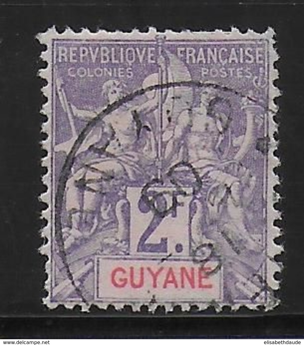GUYANE - 1900 - YVERT N° 48 OBLITERE - COTE 2020 = 22 EUR. - Usati
