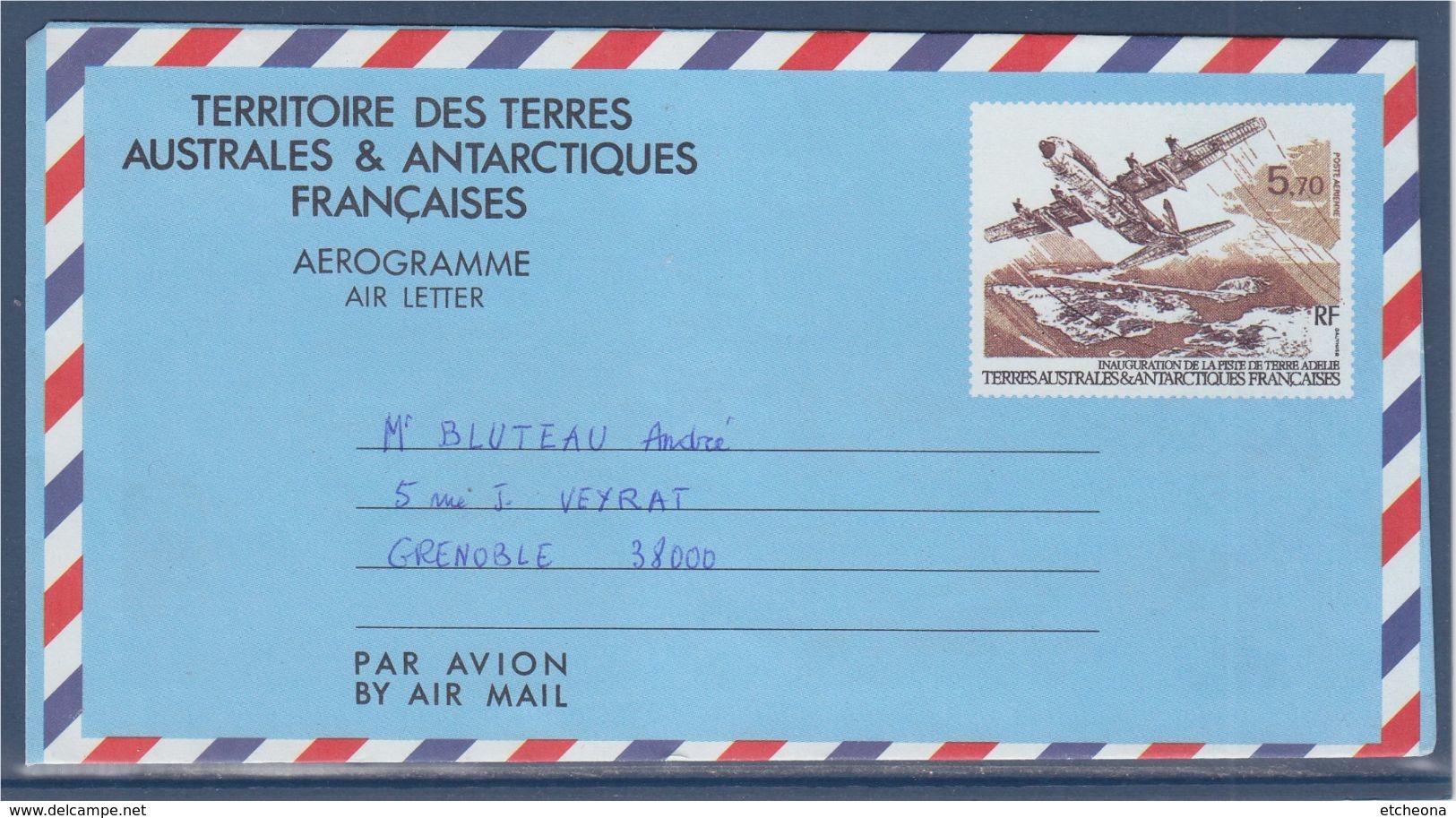 Aérogramme Entier Terres Australes Et Antarctiques Françaises N°1 De 1993 Inauguration De La Piste De Terre Adélie - Ganzsachen