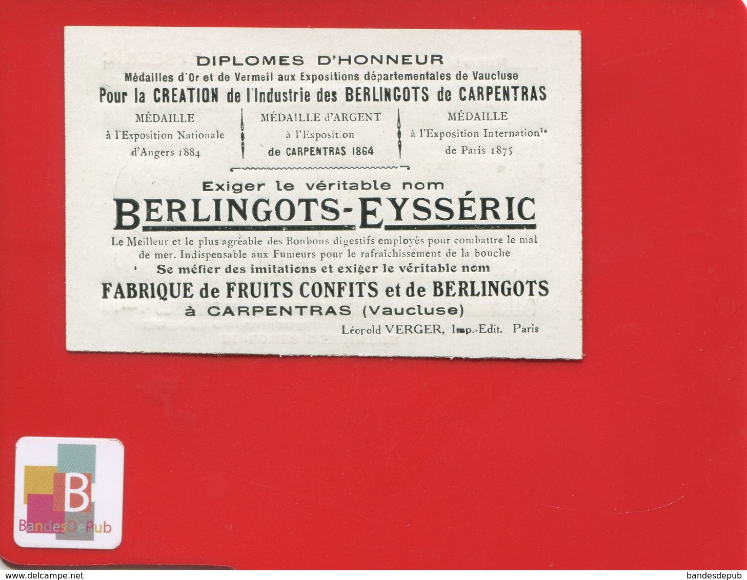 Confiserie Berlingot Eysseric Carpentras Fruits Confits Chromo Guerre Bulgarie Turquie Siège Andrinopleroi Ferdinand - Otros & Sin Clasificación