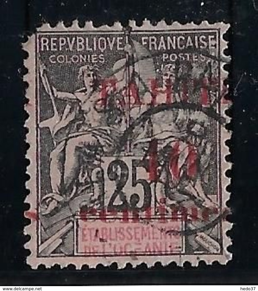 Tahiti N°31 Variété Surcharge à Cheval - Oblitéré - B - Gebruikt