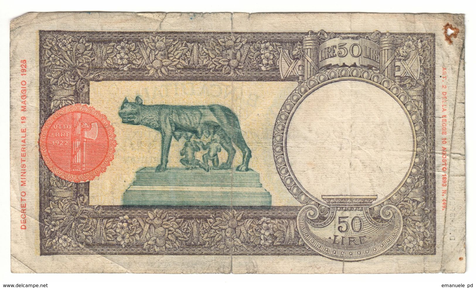 Italy 50 Lire 13/02/1943 - 50 Lire