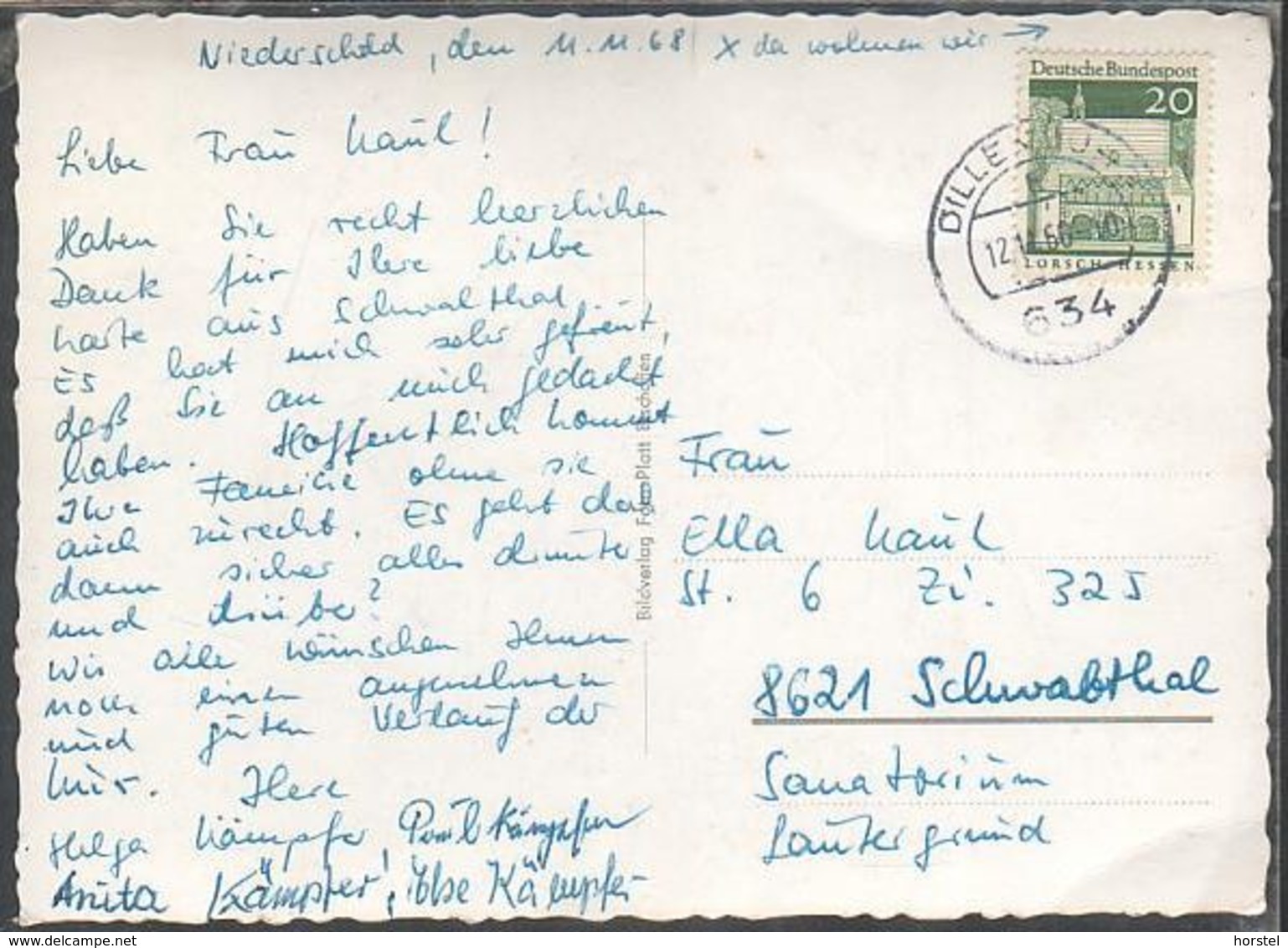 D-35687 Dillenburg, Niederscheld - Dillkreis - Alte Ansichtenum Um 1968 - Dillenburg