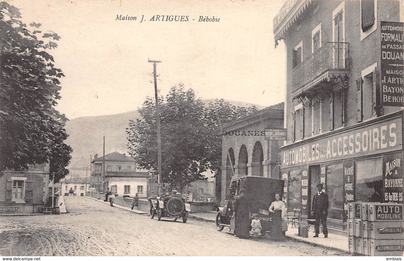 64 - BEHOBIE - Maison J.ARTIGUES - Automobiles - Douanes De Béhobie. - Béhobie