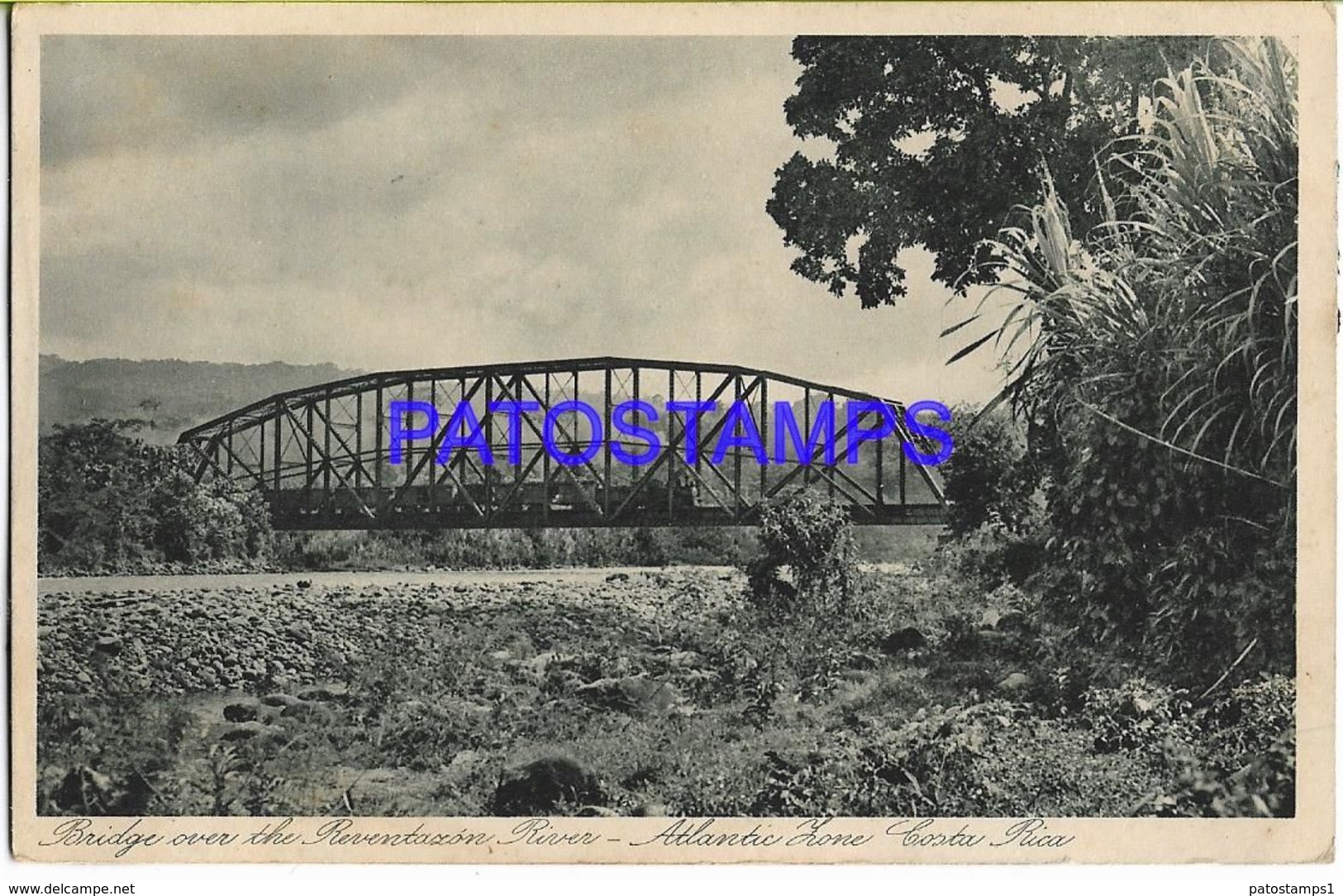 138052 COSTA RICA ATLANTIC ZONE VIEW RIVER BRIDGE & TRAIN TREN POSTAL POSTCARD - Costa Rica