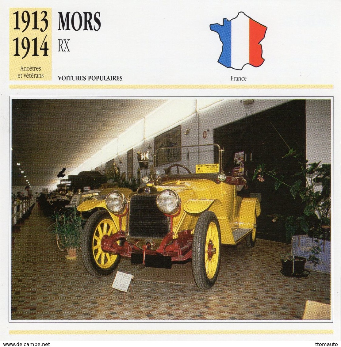 Mors Type RX   -  1913  -  Fiche Technique Automobile (Francaise) - Auto's
