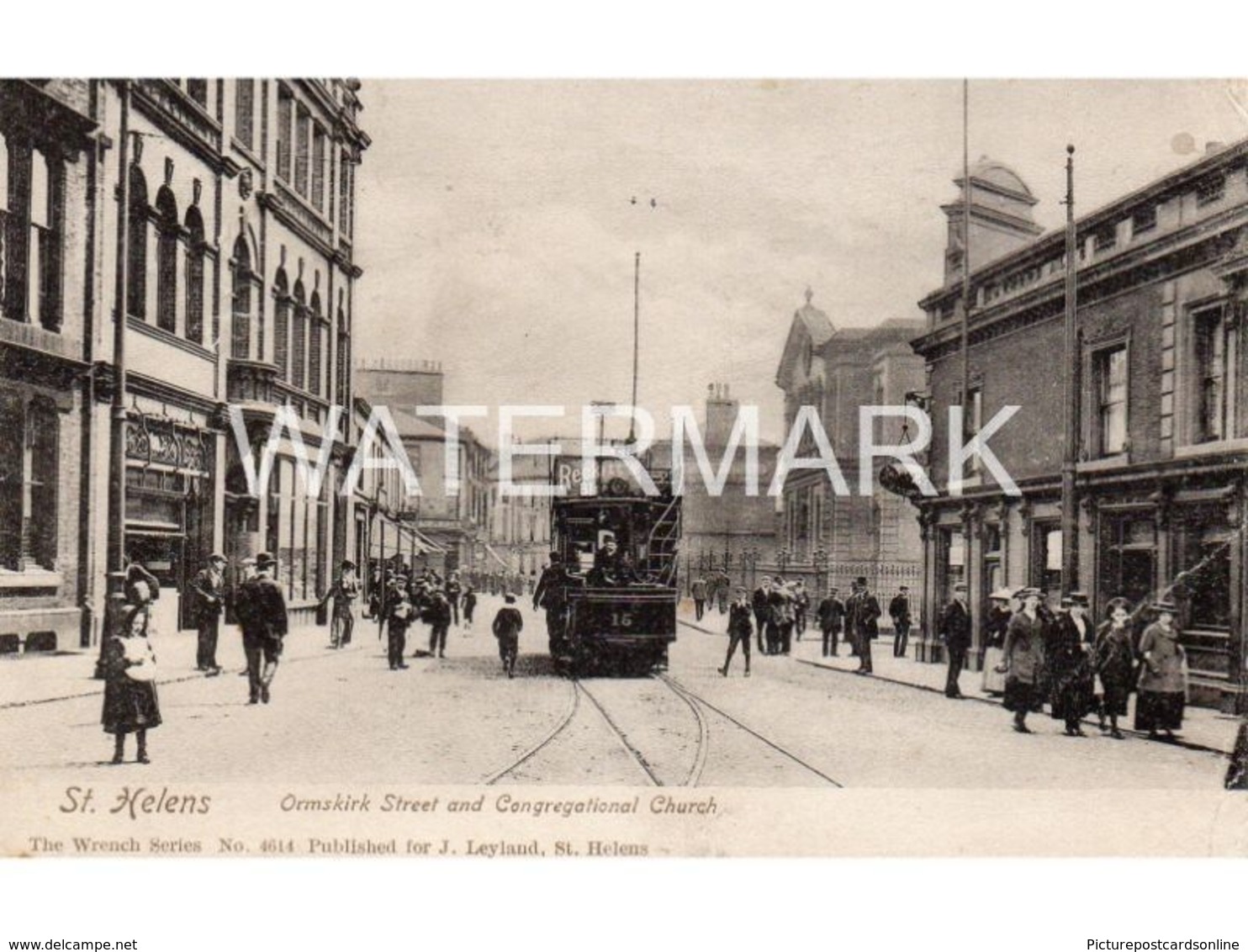 ST HELENS ORMSKIRK STREET AND CONGREGATIONAL CHURCH OLD B/W POSTCARD MERSEYSIDE LANCASHIRE - Other & Unclassified