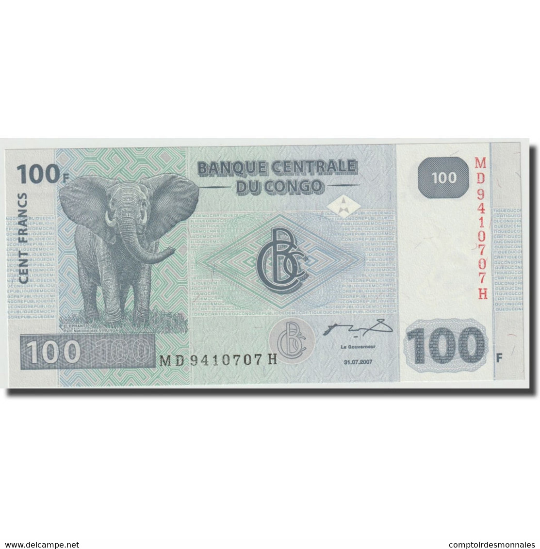 Billet, Congo Democratic Republic, 100 Francs, 2007, 2007-07-31, KM:98a, NEUF - Repubblica Democratica Del Congo & Zaire