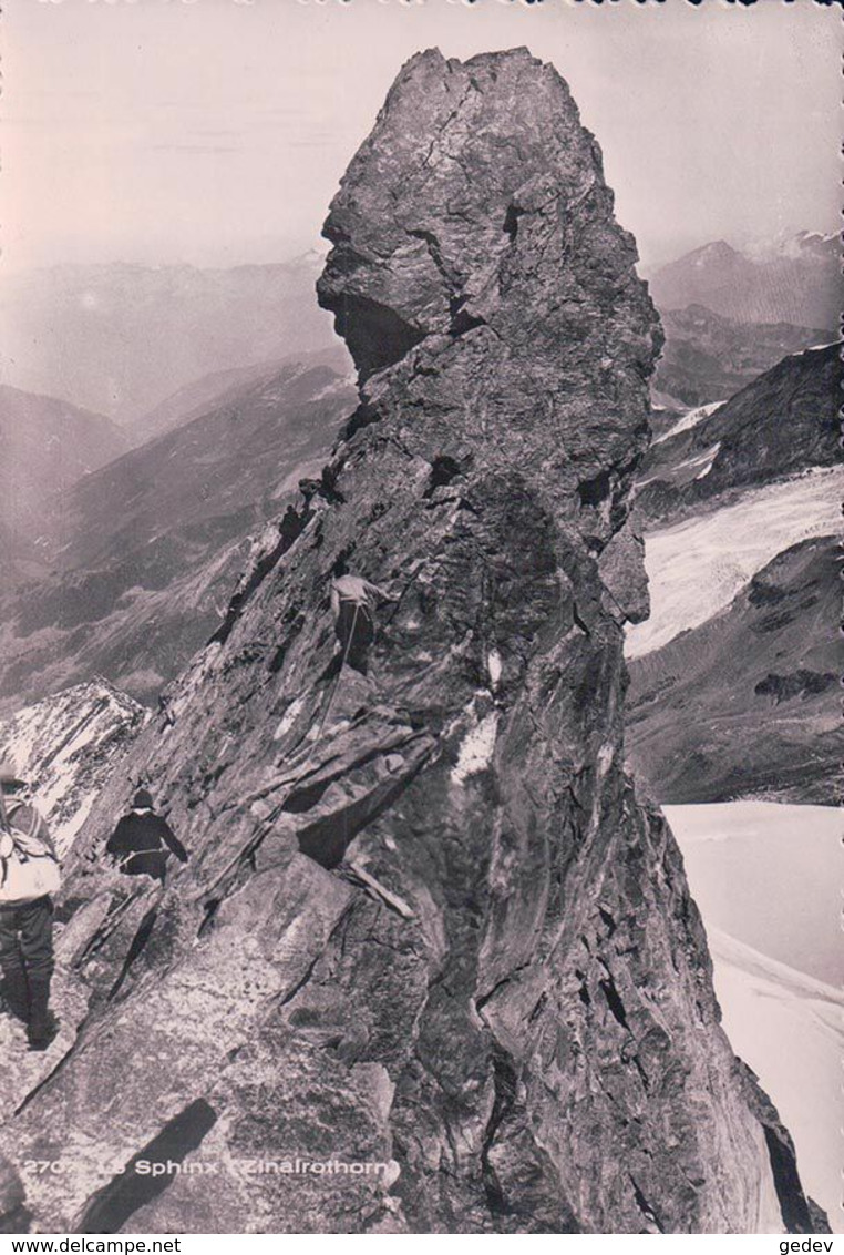 Alpinisme, Alpinistes Au Zinalrothorn, Le Sphinx (2707) 10x15 - Climbing