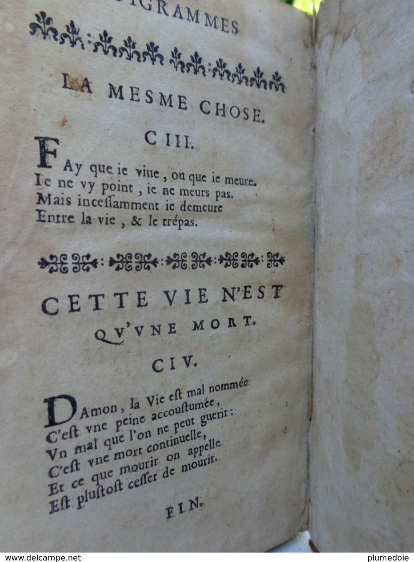 EO 1657 LES EPIGRAMMES DE GOMBAULD divisées en trois livres . à PARIS chez AUGUSTIN COURBE