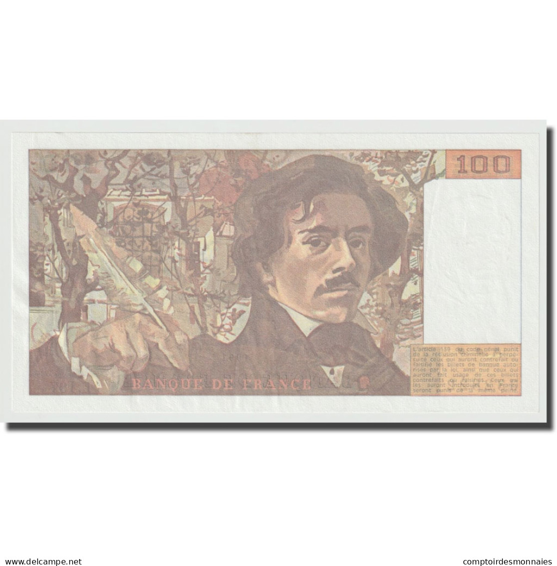 France, 100 Francs, Delacroix, 1991, SPL+, Fayette:69bis.4a, KM:154f - 100 F 1978-1995 ''Delacroix''