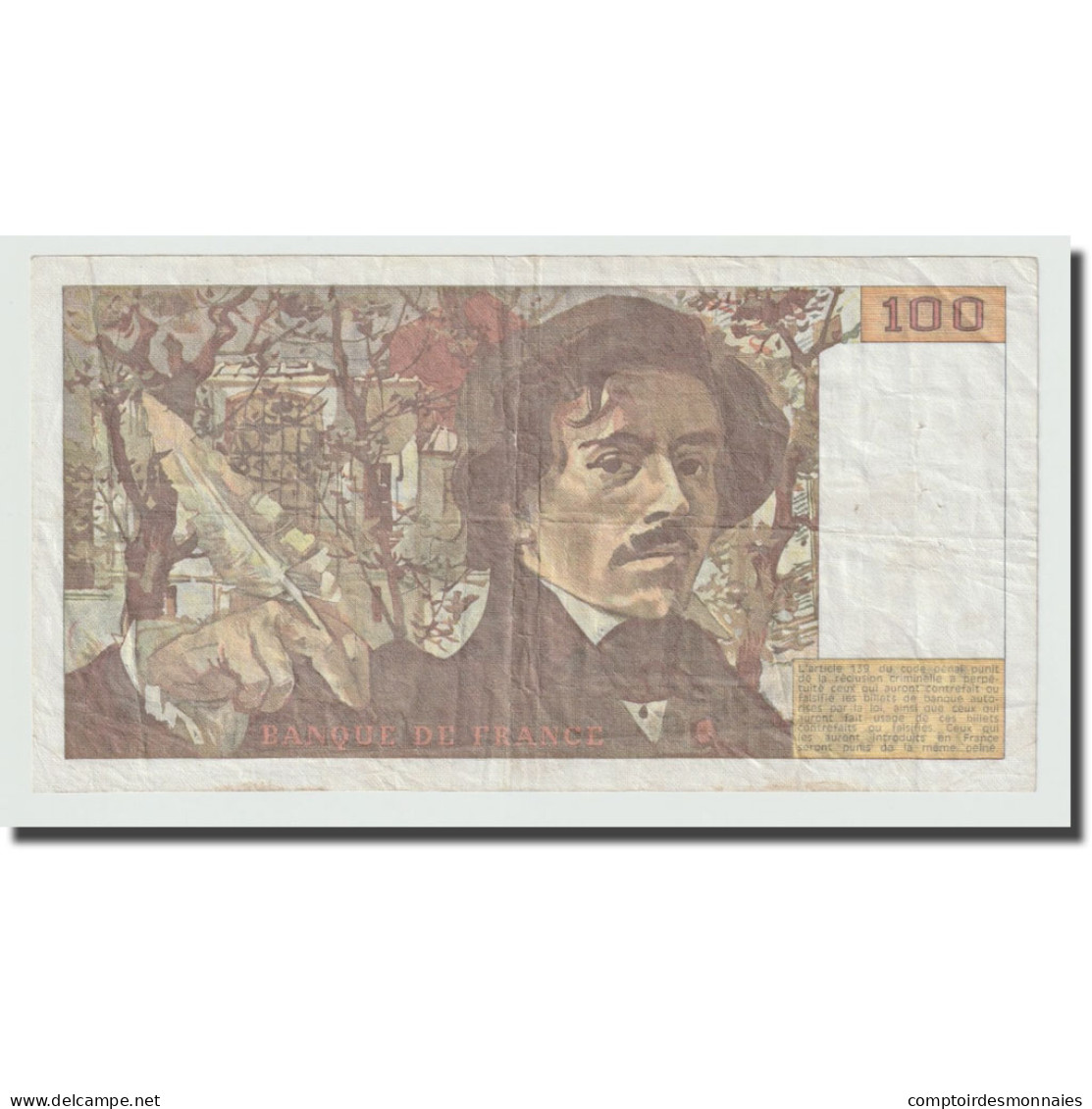 France, 100 Francs, Delacroix, 1991, TTB, Fayette:69bis.3a2, KM:154e - 100 F 1978-1995 ''Delacroix''