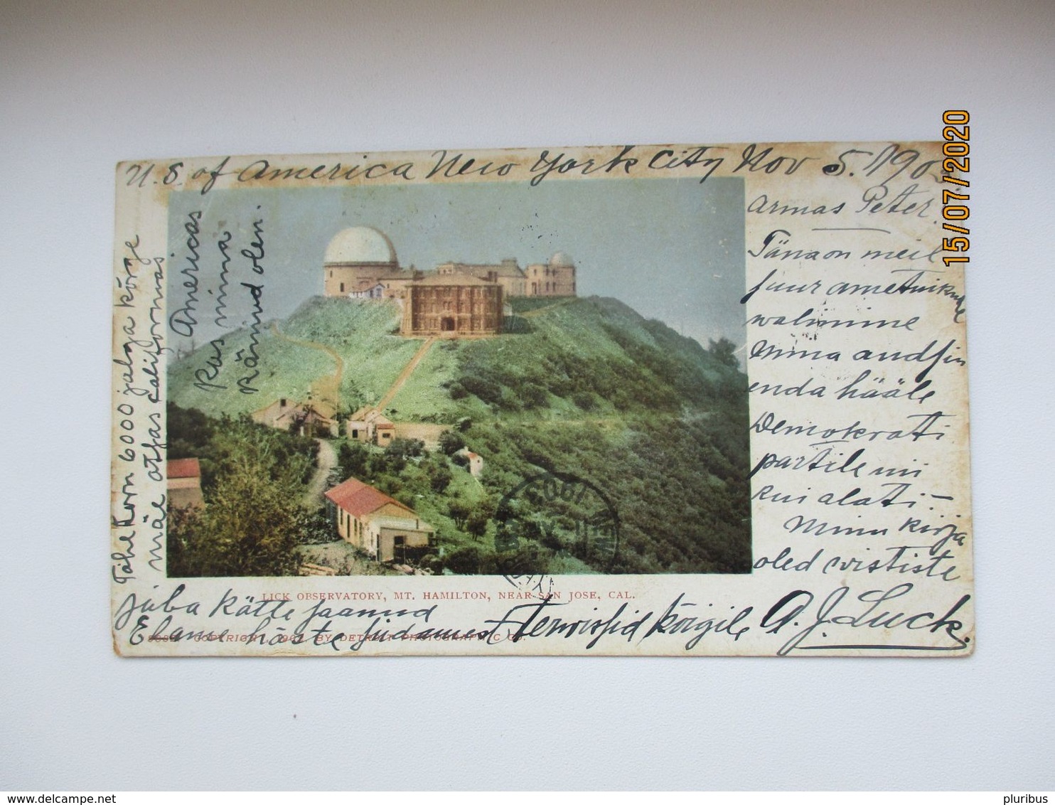 1903 TO RUSSIA LICK OBSERVATORY MT HAMILTON NEAR ST. JOSE  CALIFORNIA    , OLD POSTCARD   , O - San Jose