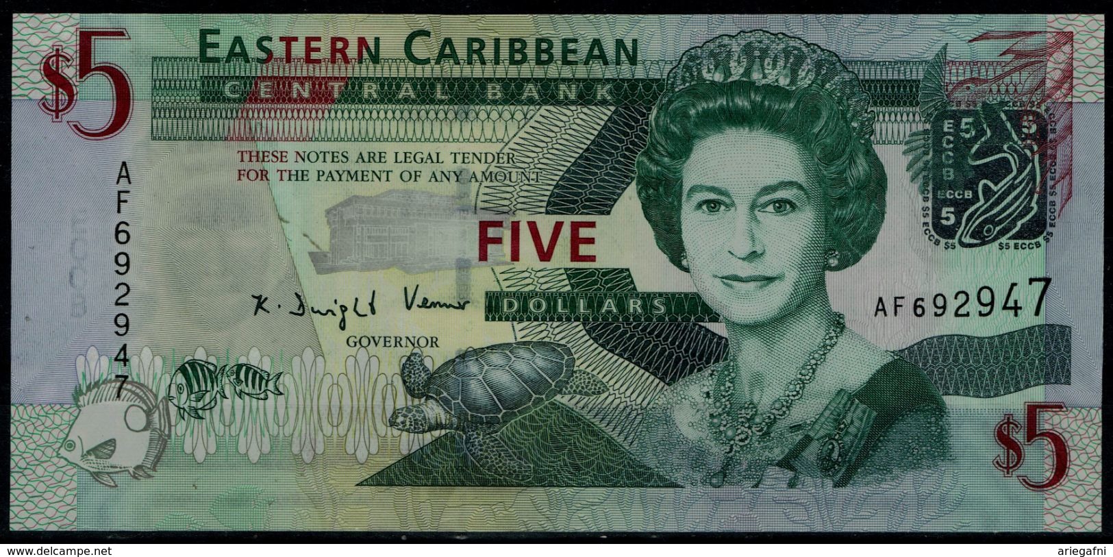 EASTERN CARIBBEAN 2008 5 DOLLARS UNC !! - East Carribeans