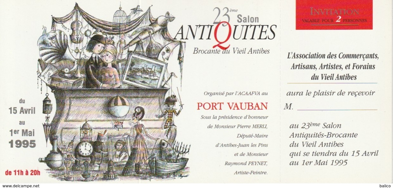 Peynet - Invitation Salon D'Antibes 1995 - Peynet