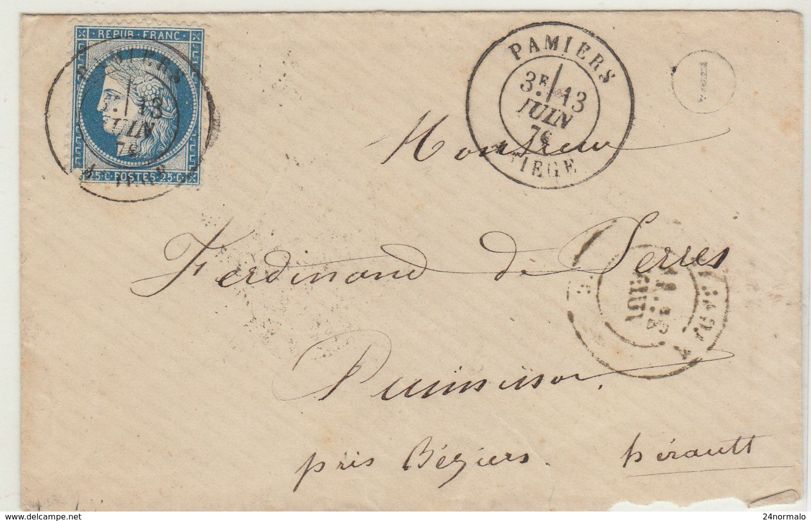 Ariège : ESC N° 60/T18 Pamiers , BR I N.i. 1876 - 1849-1876: Période Classique