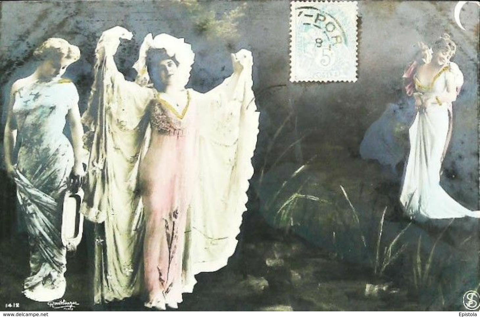 Carte Postale Vers 1900 -   Costume Robe De Théatre - Artiste Lyrique   (Photo Montage Reutlinger) - Before 1900