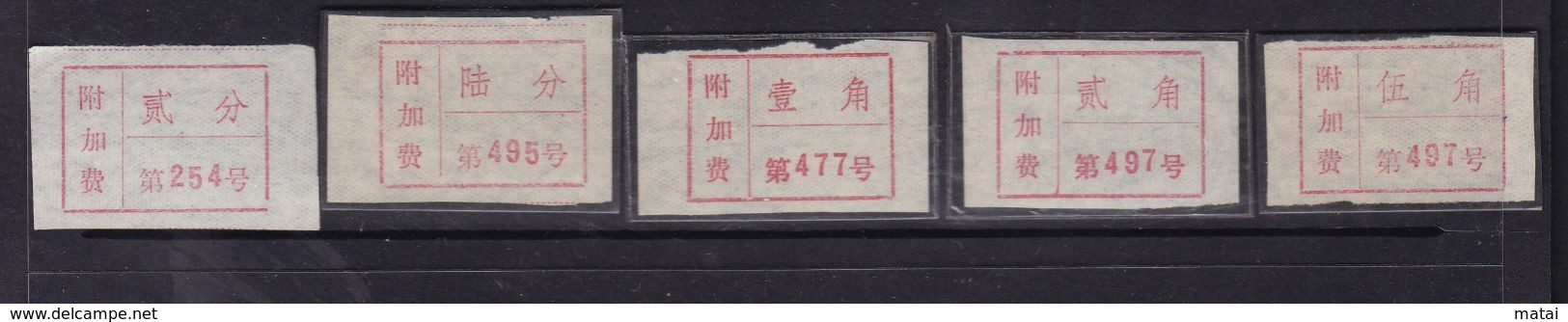 CHINA CHINE CINA  LIAONING DANDONG  POSTAL ADDED CHARGE LABELS (ACL) - Autres & Non Classés