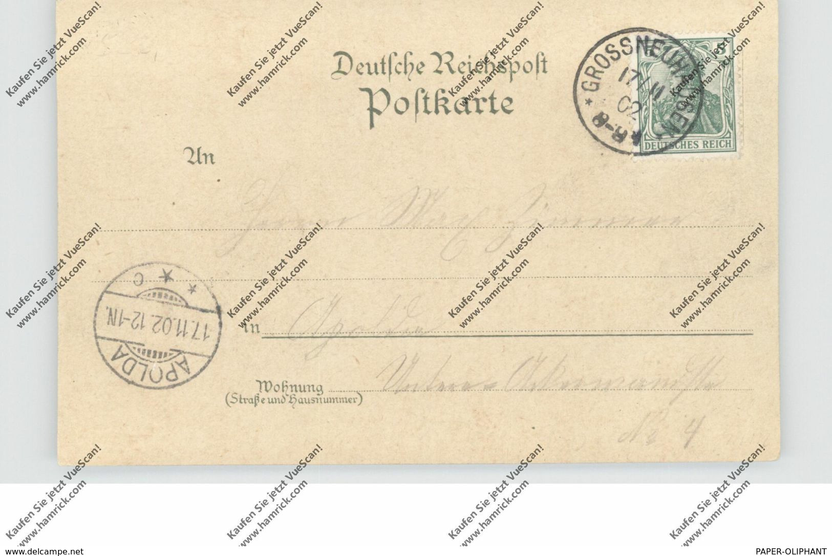 0-5231 KLEINNEUHAUSEN / Kölleda, Lithographie, Gasthof Zur Linde, Lindenplatz, Pfarrhaus & Schule, Kirche - Sömmerda