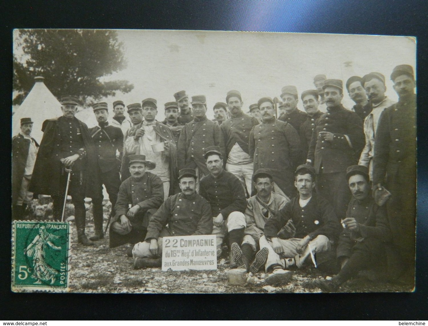 22 ème COMPAGNIE DU 113 ème REGIMENT D'INFANTERIE AUX GRANDES MANOEUVRES - Régiments