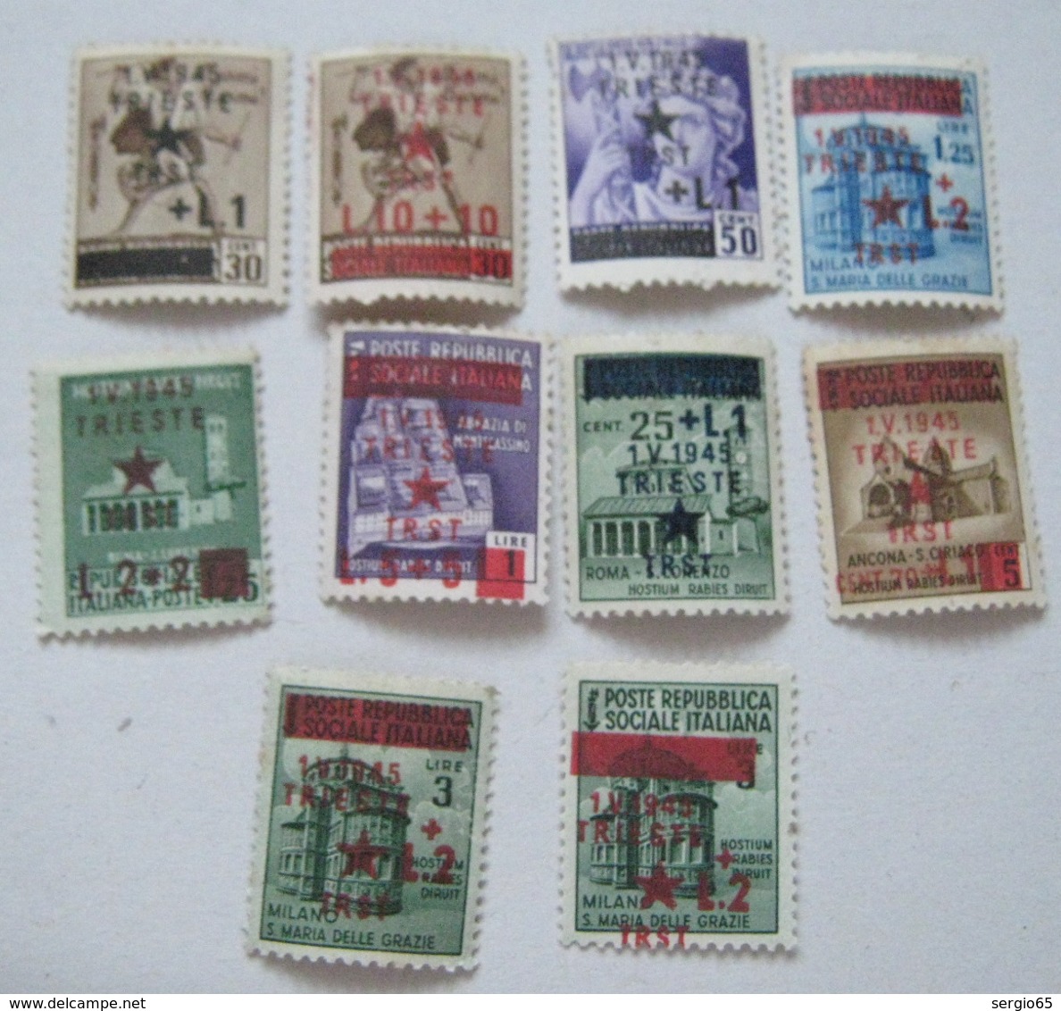 Italy Yugoslavia Istria - Trieste 1945 Italian Stamps With Overprint - Marcofilía